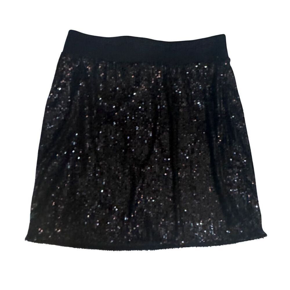 NWOT AllSaints Women's Large Black Sequin Short Miniskirt Party/Cocktail
